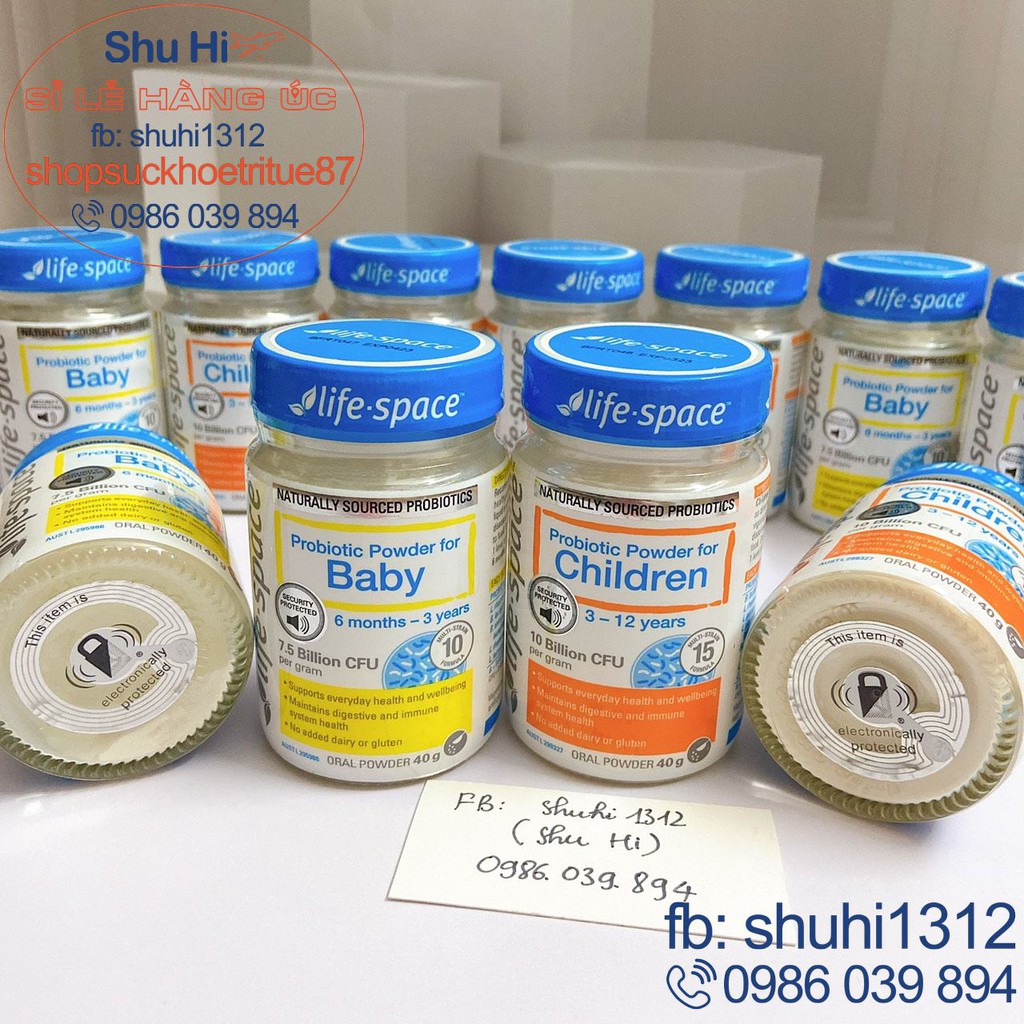 Men vi sinh cho bé từ sơ sinh đến 12 tuổi, life space probiotic infant, lifespace baby, life space children úc 40g - 60g