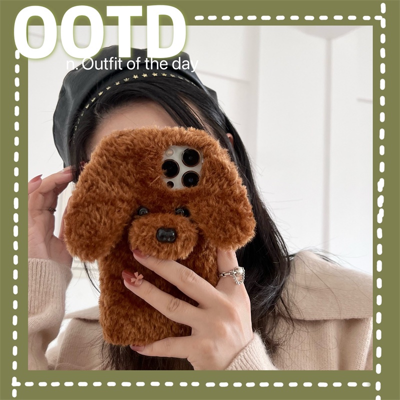 Ốp Điện Thoại Hình Cún Bông Xinh Xắn Cho iPhone 12 13 11 Pro Max 12 13 mini X Xs Max Xr SE 7 8 Plus