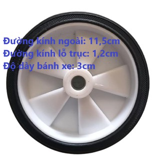 (Giá sỉ) Bánh xe máy nén khí kích thước 11,5X3X1,2cm với chất liệu cao su siêu bền (không kèm ốc gắn bánh, giá 1 cái)