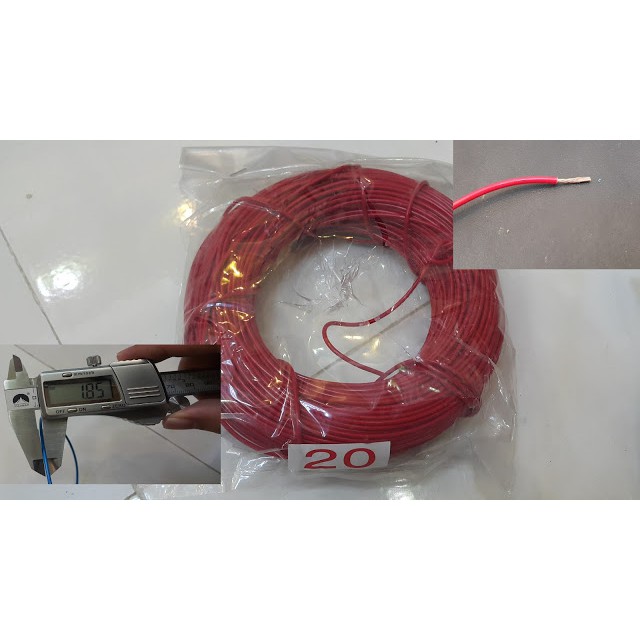 Dây Điện Xe Máy Màu Đỏ Lõi Đồng 0.5mm 1 cuộn nặng 0,5kg dây điện thông dụng dùng cho xe máy