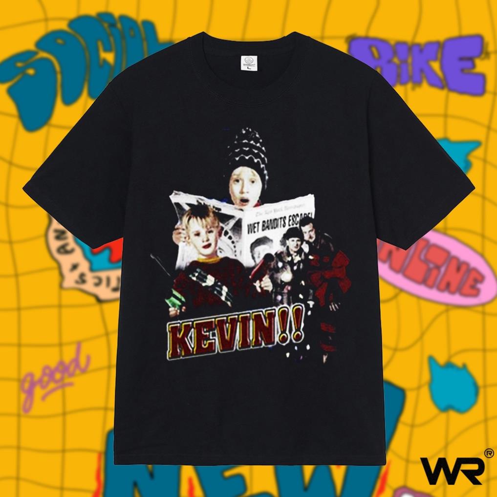 Áo thun Kevin nhân vật trong phim ở nhà một mình wright form rộng tay lỡ phong cách streetwear cotton âu mỹ 2022