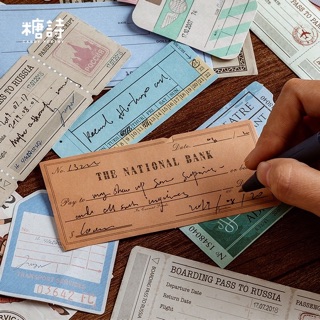  Set note, giấy nền, sticker vintage size to cho sổ planner