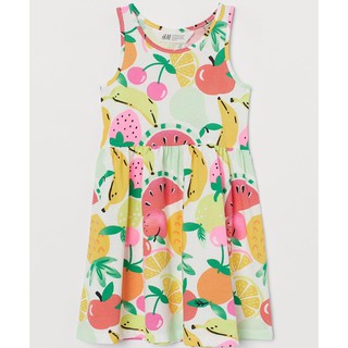 Váy cotton HM họa tiết hoa quả cho bé gái size 2 - 10 tuổi