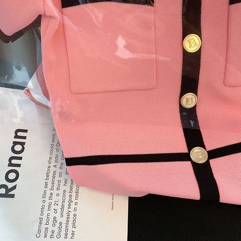 Áo sweater Ngắn Tay Màu Hồng Thời Trang Mùa Hè Cho Nữ