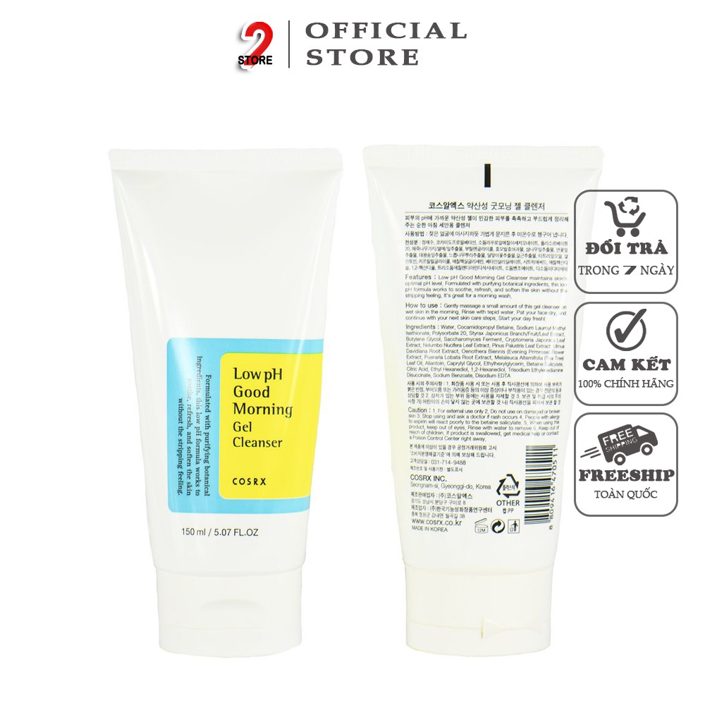 Sữa Rửa Mặt Cosrx Low Ph Good Morning Gel Cleans | BigBuy360 - bigbuy360.vn