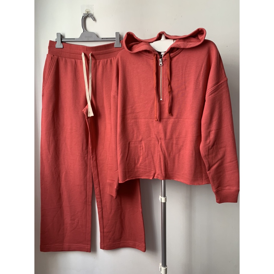 Set bộ đồ nữ vải vảy cá quần ống suôn áo hoodie size S