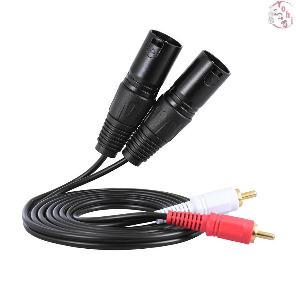 Dây âm thanh 1.5m/5ft Dual XLR Male to Dual RCA Male cho bảng khuếch đại microphone