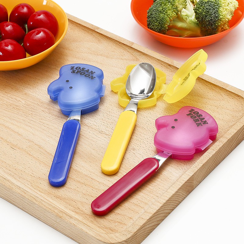 Thìa inox cho bé kèm hộp đựng hình thú