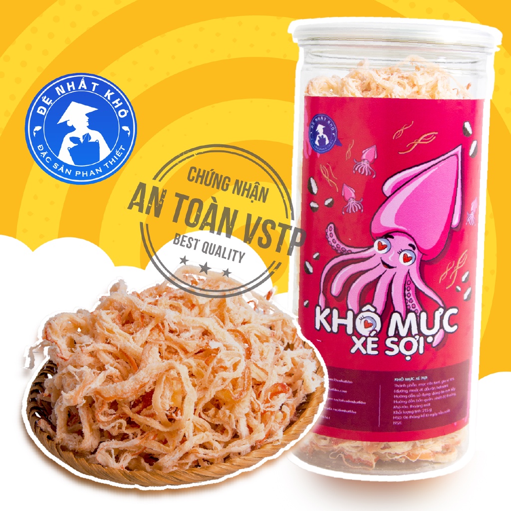 Mực hấp nước dừa xé sợi 230g đồ ăn vặt ngon giá rẻ Đệ Nhất Khô Đặc Sản Phan Thiết AV01