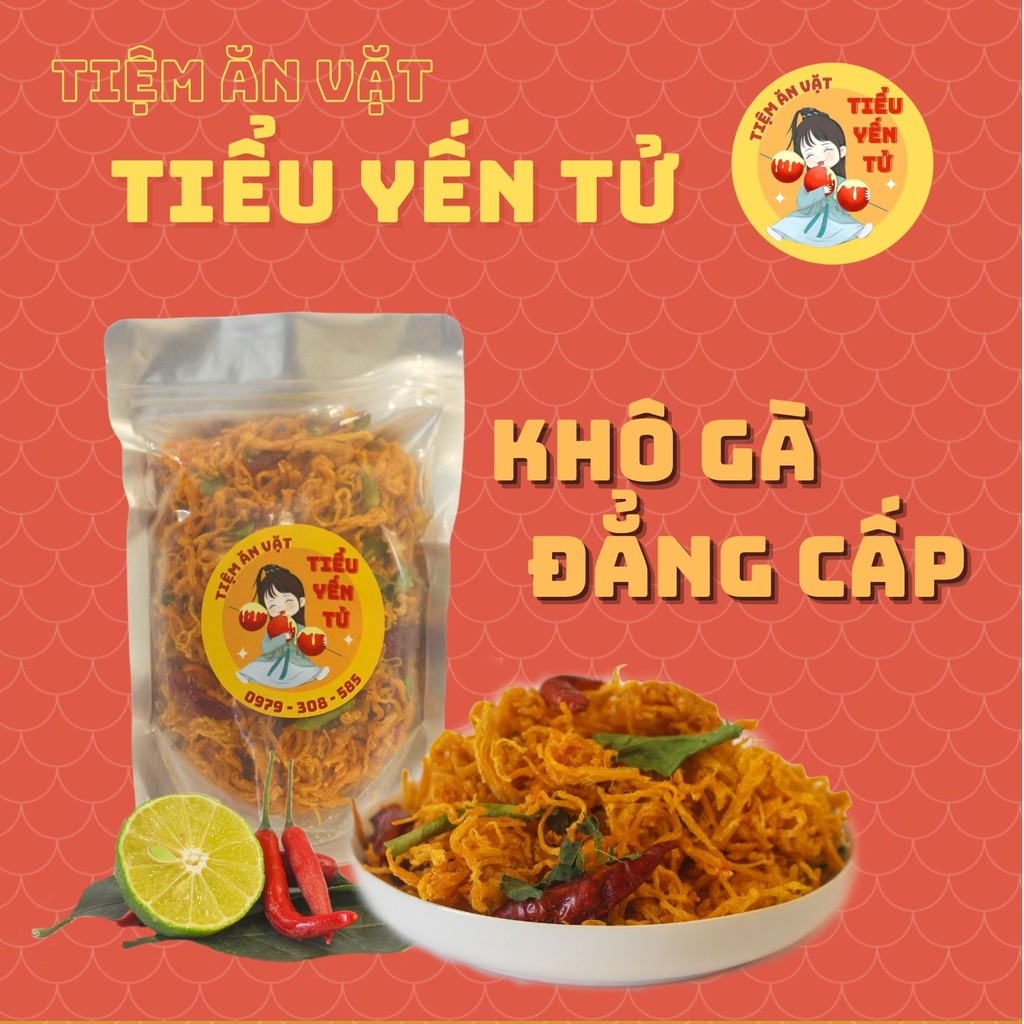 Khô gà lá chanh 100gram loại đặc biệt, ăn vặt ngon Hà Nội