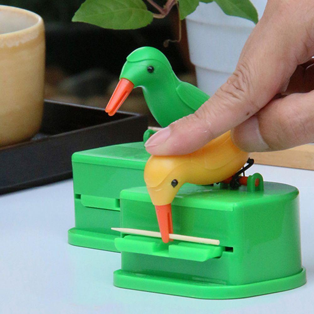 KUNHEV Hộp Đựng Tăm Xỉa Răng Tự Động Hình Chim Ruồi Độc Đáo Trang Trí Nhà Cửa