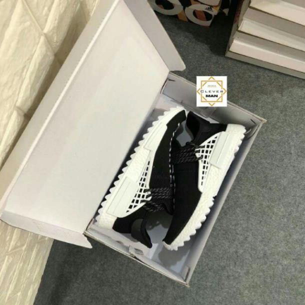 HOT RẺ Xả [XẢ KHO] (HÀNG CHUẨN)  Giày thể thao NMD HUMAN RACE PHARRELL đen đế trắng . ⁿ