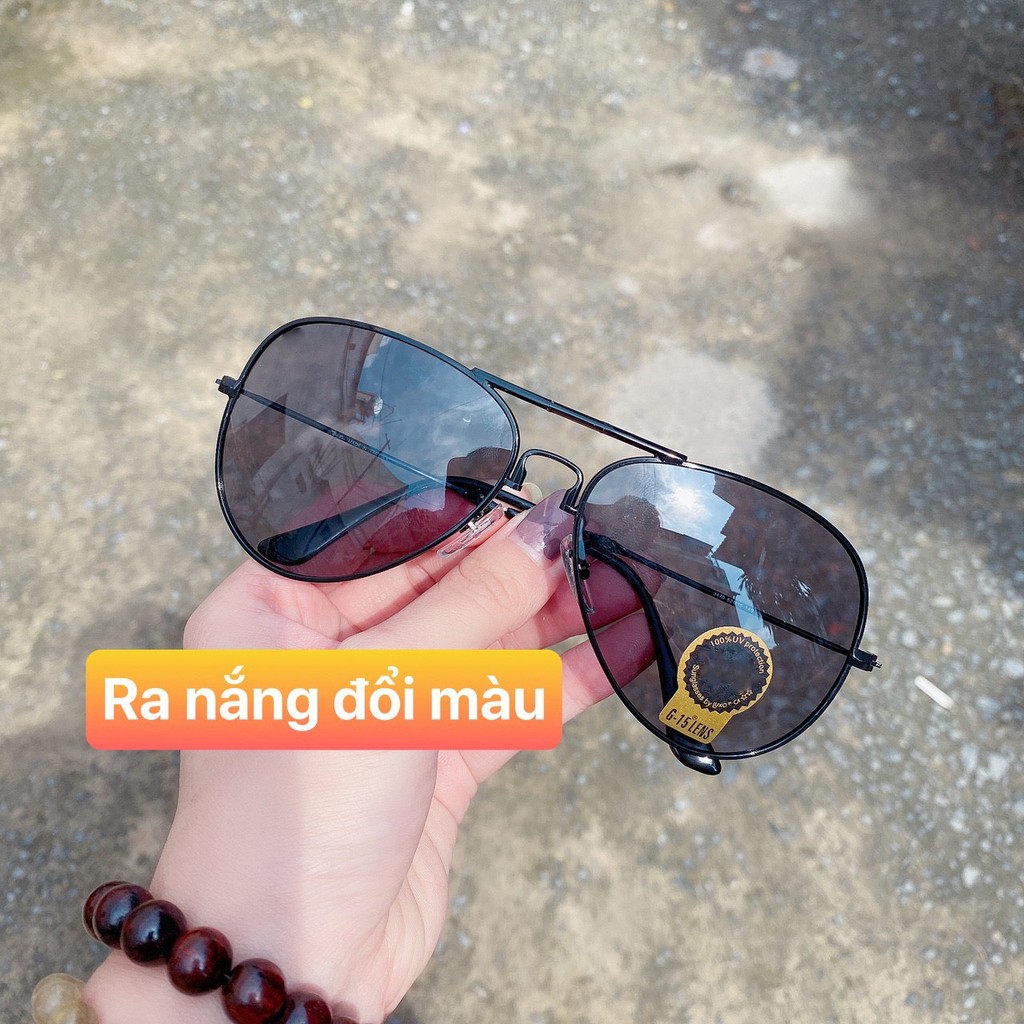 Mắt Kính Nam Thời Trang - Kính Mát Nam Cao Cấp RB095 Gấp Đổi Màu Tròng POLARIZED (FULL BOX)