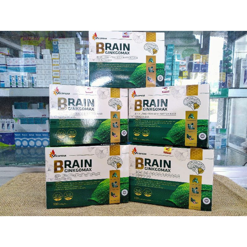 Viên BỔ NÃO BRAIN GINKGOMAX. Giảm suy nhược thần kinh, rối loạn tiền đình, tê bì chân tay. Hộp 100 v