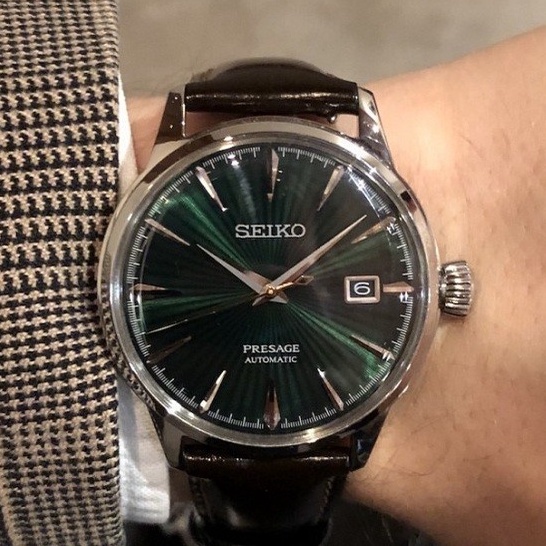 Đồng hồ cơ nam Seiko SRPD37J1 kính Hardlex chống xước, chống nước 5 ATM. dây da thời trang cao cấp chính hãng Nhật Bản