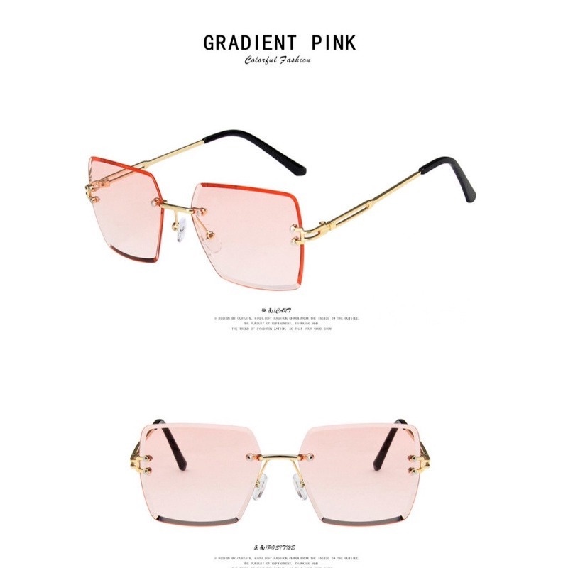 (KIQI-FASHION) COD Kính Mát Không Vành Chống Tia UV Hàng Mới Nhập Khẩu Chất Lượng Cao Cho Nữ