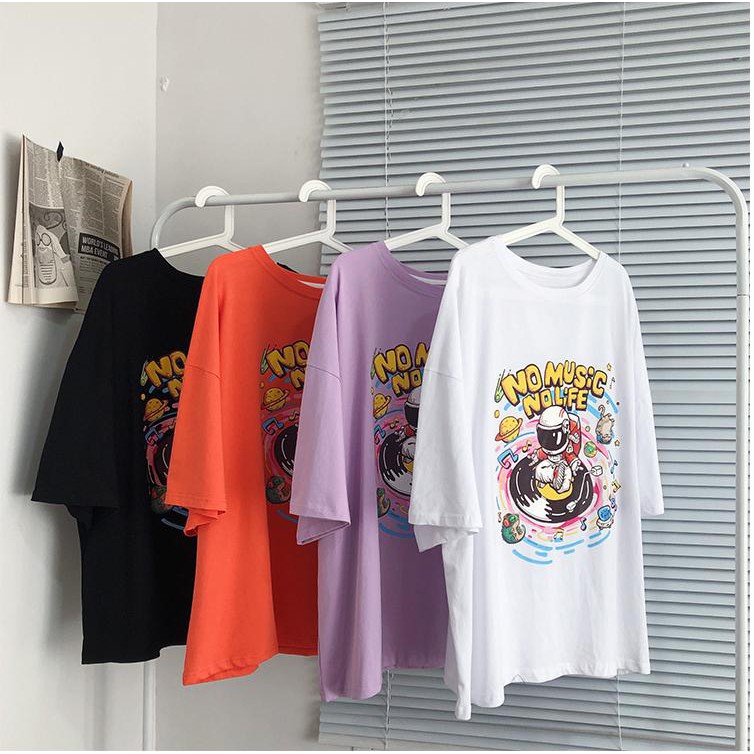 Áo Thun Unisex NOMUSIC Phông Nam Nữ Tay Lỡ phong cách Ulzzang. | BigBuy360 - bigbuy360.vn