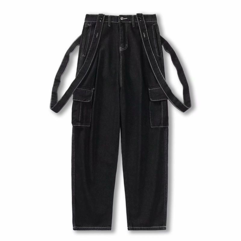 Quần Yếm Denim Ống Rộng Thời Trang Dành Cho Nam