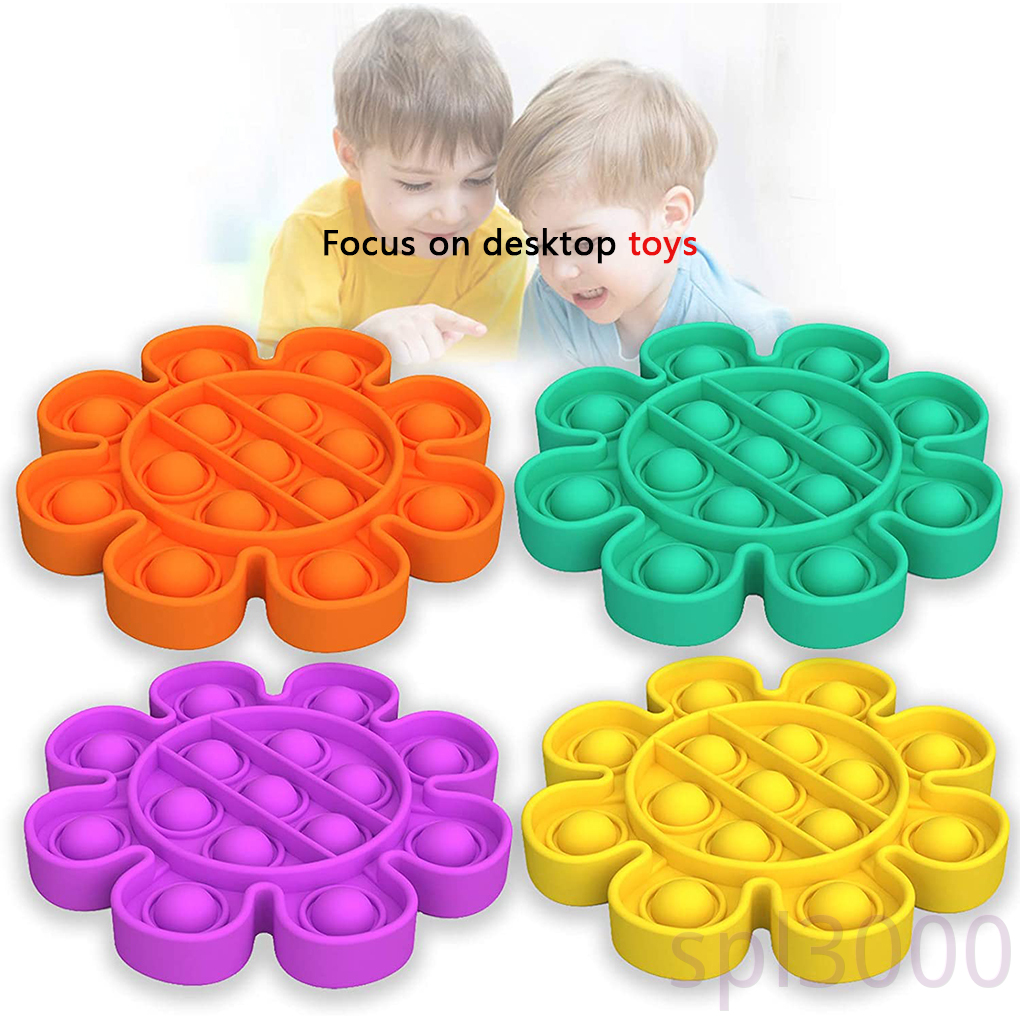 SPL-1PC Kids Desktop Educational Toy Bubble Sensory Stress Reliever Silicone Press Game Tool