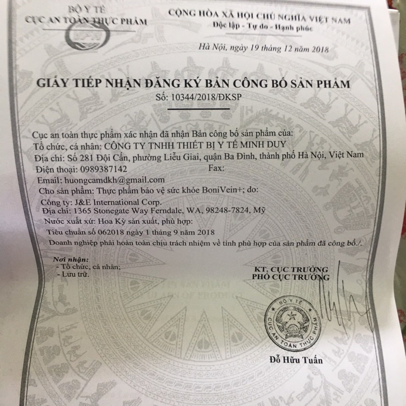 BoniVein - Giãn tĩnh mạch - trĩ