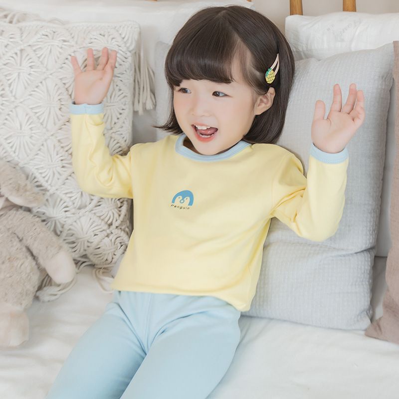 [Hàng Mới Về] Bộ Đồ Ngủ Cotton Màu Kẹo Ngọt Thoáng Khí Thoải Mái Thời Trang Thu Đông Cho Bé Gái