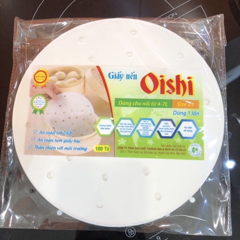 Giấy nến đục lỗ đường (kính 23cm) 100 tờ dùng cho nồi chiên không dầu, bếp nướng, làm bánh...