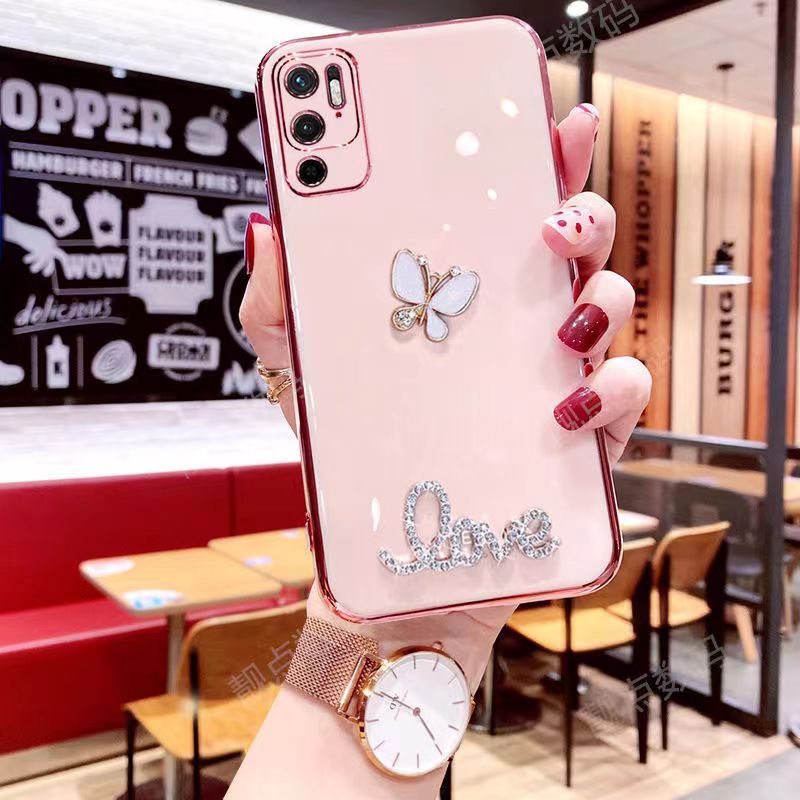 Ốp Điện Thoại Mềm Mạ Điện Chống Sốc In Hình Bướm Cho RedMi Note 7 7Pro 8 8T 8Pro 9 9Pro 10 10Pro 11S 11Pro