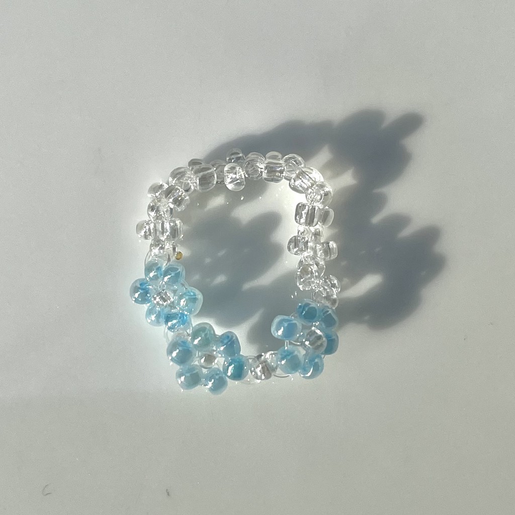 Handmade - Nhẫn hoa daisy hạt cườm pastel