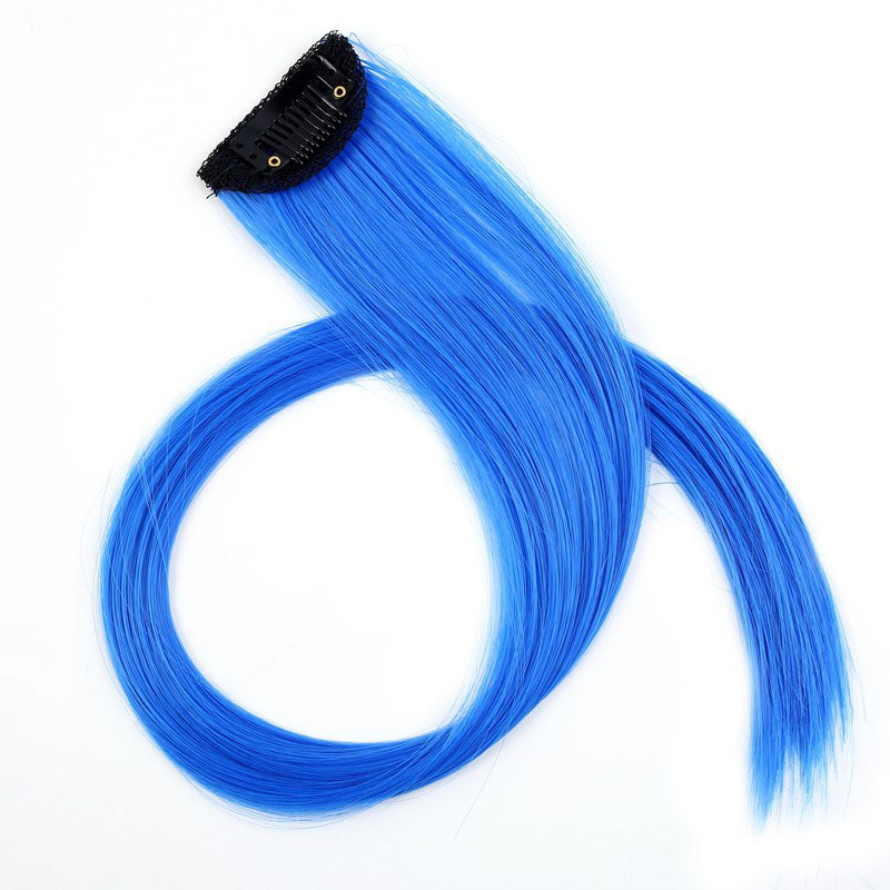 Mảnh tóc giả kẹp nối dài thẳng bằng sợi tổng hợp nhiều màu 50cm cho nữ