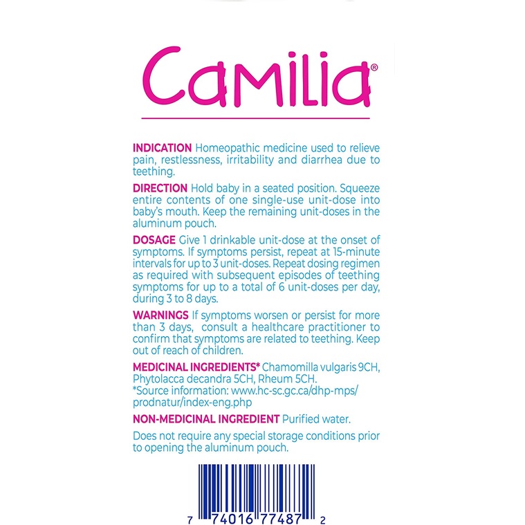 Muối uống giảm đau răng Camilia cho bé