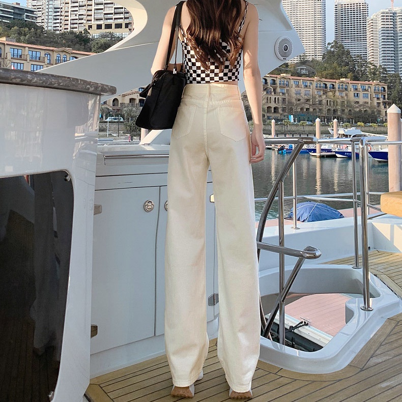 Quần Jeans Dài Ống Rộng Thời Trang Dành Cho Nữ