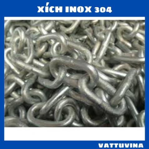 Xích inox 304, xích inox trang trí dài 1 mét Ø 3, 4, 5, 6, 8, 10 mm  - CÁP THÉP THỦ ĐỨC