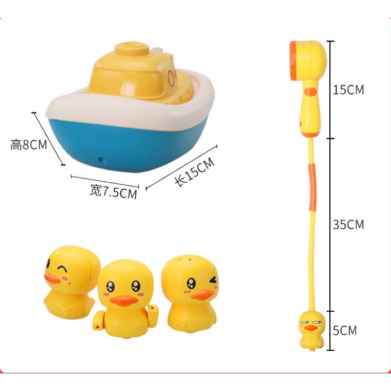 SET Full bộ 3 vịt phun nước kèm vòi sen, đồ chơi nhà tắm - hàng sẵn giao ngay