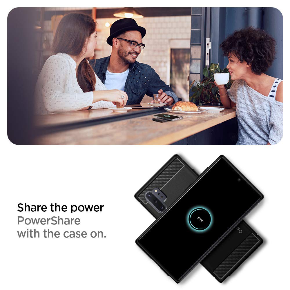 Ốp lưng Samsung Note 10 / Note 10 Plus Spigen Rugged Armor - Hàng Chính Hãng.