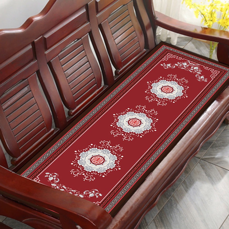 Đệm Lót Ghế Sofa Gỗ Trơn Họa Tiết Trung Hoa Hiện Đại Chất Lượng Cao