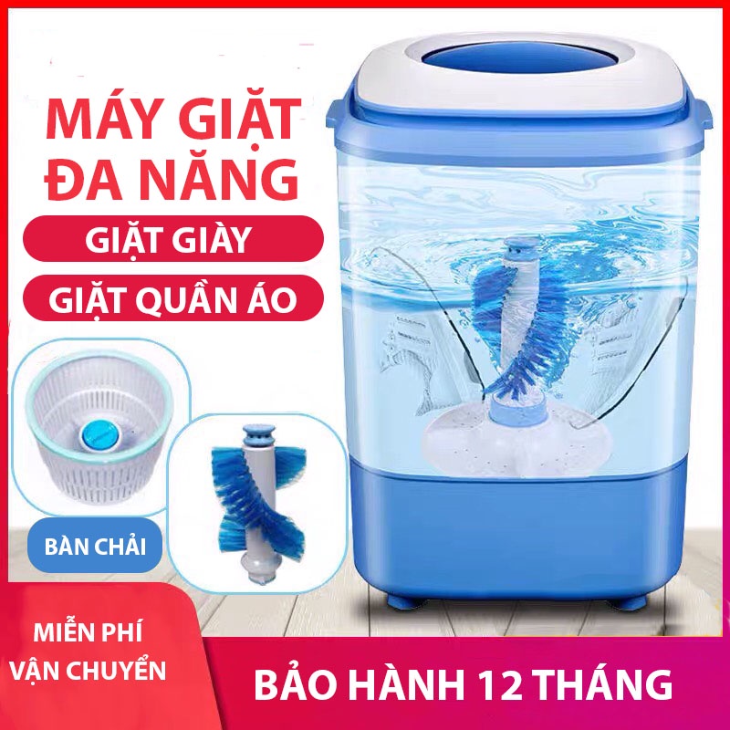 Máy giặt Mini đa năng giặt được cả giày và quần áo, vắt khô, khử khuẩn bằng công nghệ Blue Ag