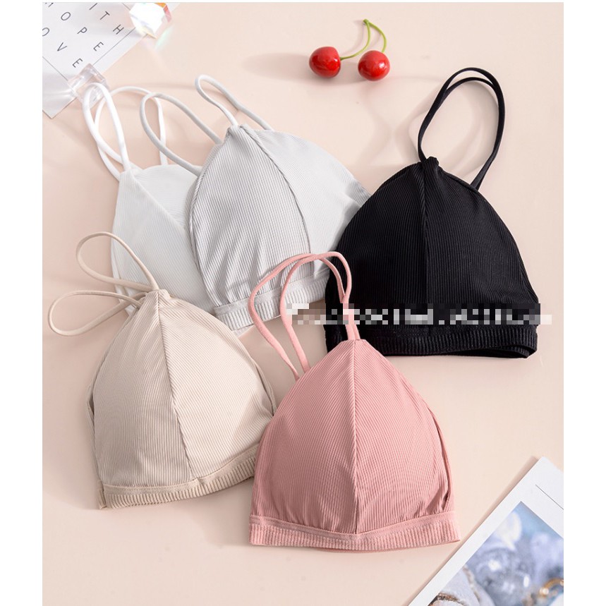 Áo bra nữ vải tăm tre hai dây, thiết kế đơn giản, trẻ trung, dễ phối đồ, phù hợp dưới 55kg (MS 04024) Anna Shop | BigBuy360 - bigbuy360.vn