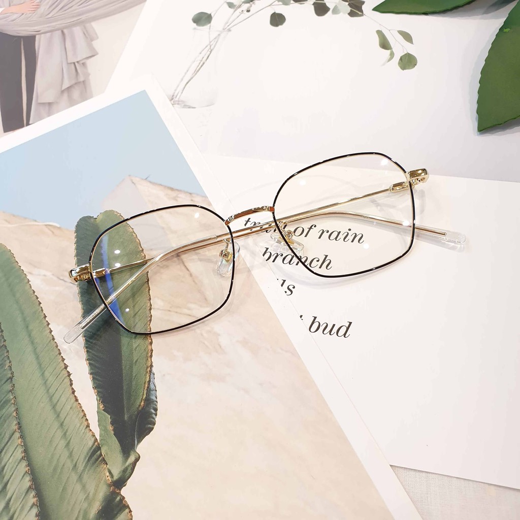 Kính gọng mảnh vuông đa giác nam nữ Emilie eyewear chất liệu kim loại phụ kiện thời trang 72328 | BigBuy360 - bigbuy360.vn
