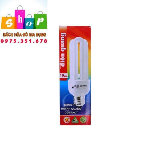 Đèn Compact 3U 18W ĐIỆN QUANG (Sáng trắng) - db31dd