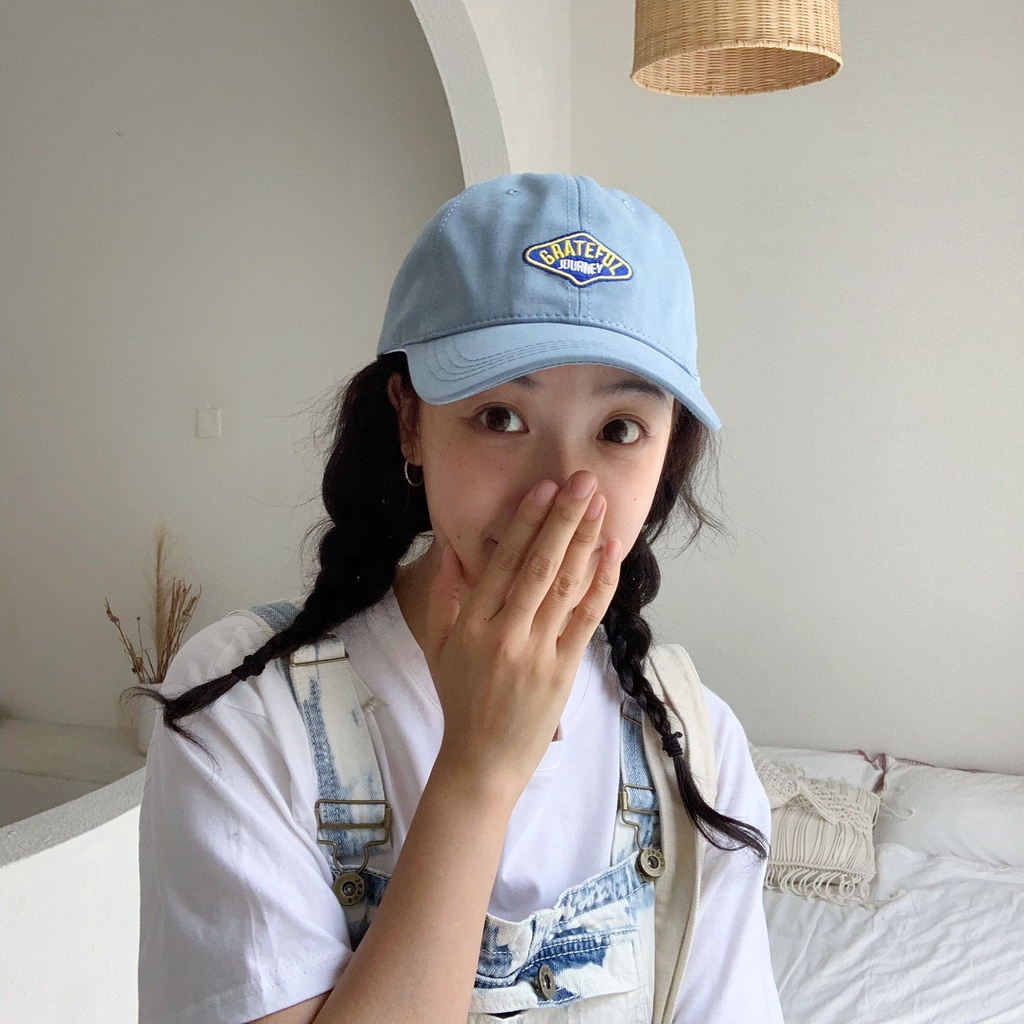 Nón/Mũ Lưỡi Trai Ulzzang Vintage Vải Cotton Cao Cấp Trơn Họa Tiết Thêu Chữ 3 Màu Phong Cách Hàn Quốc - Iclassy_shoes