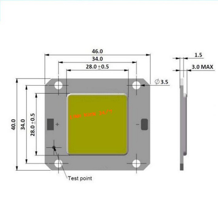 Nhân Led (Chip Led COB) 3.7V 30W 60P Sáng Trắng