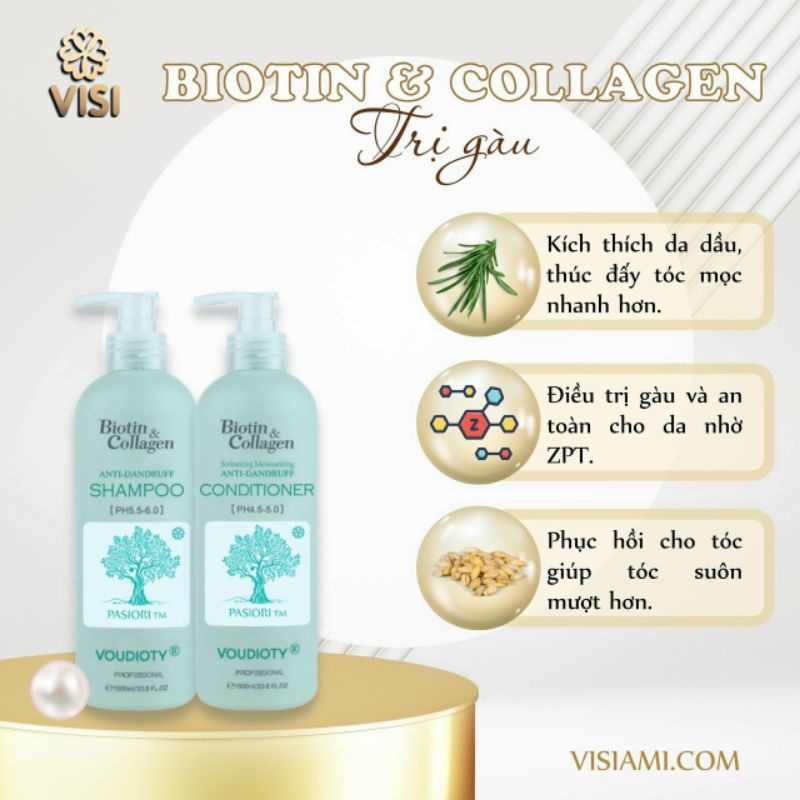 Dầu Gội Biotin Collagen, Bộ Gội Xả Biotin Collagen Xanh Dương 500ml-1000ml Chính Hãng | Giảm Rụng Tóc, Kích Mọc Tóc