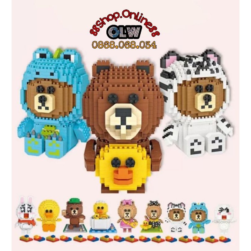 XẾP HÌNH LEGO MINI BLOCK 《~ BROWN▪CONY▪SALLY ~》