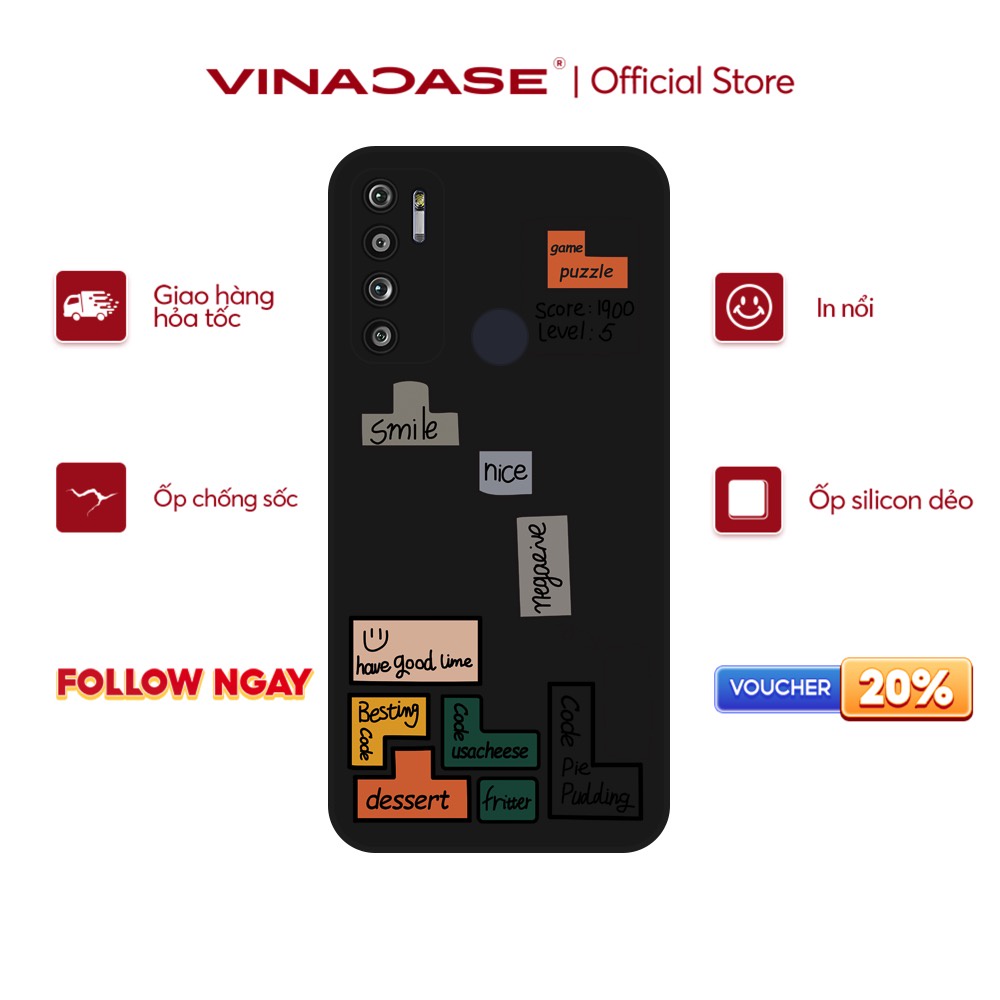 Ốp lưng Vina Case Vsmart Joy 3/Joy 4/Bee 3/Star 3/Aris/....dẻo đen viền bảo vệ camera hình Xếp hình