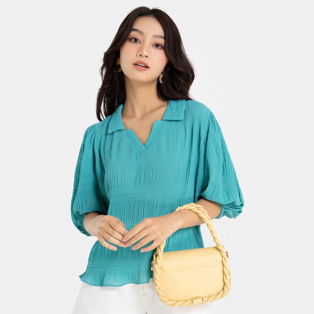 Áo Kiểu Sơmi Thời Trang Nữ HNOSS Tay Lỡ HNAKI052