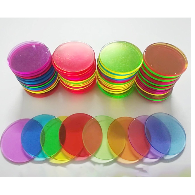 Bộ mica màu cho bé học màu sắc, chơi bàn ánh sáng - Benzkids