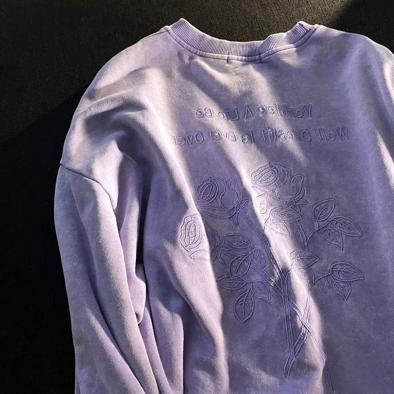 Áo sweater Dáng Rộng Thêu Họa Tiết Kiểu retro Thời Trang Mùa Thu Cho Nữ