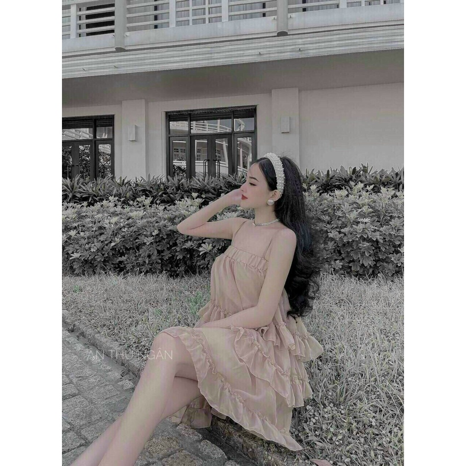 Đầm tiểu thư công chúa, đầm maxi 2 dây voan 3 tầng , đầm ngắn voan bèo xoè dễ thương đi chơi đi biển siêu xinh