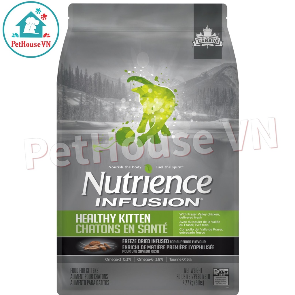 NUTRIENCE INFUSION KITTEN - Túi 500G Thức Ăn Hạt Cho Mèo Con Vị Gà & Rau Củ Quả Hàng Chính Hãng