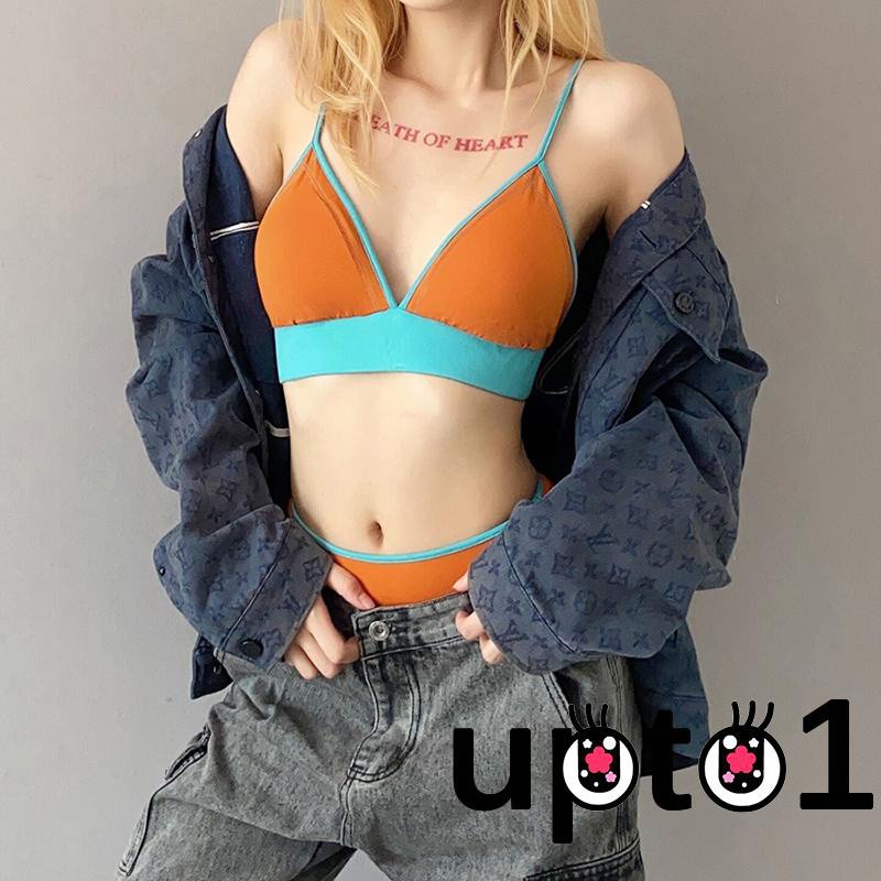 Bộ Đồ Lót 2 Món Cổ Chữ V Màu Sắc Thời Trang Mùa Hè Quyến Rũ Cho Nữ